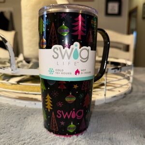Swig Merry & Bright Travel Mug. Holiday, Christmas, Collectable.